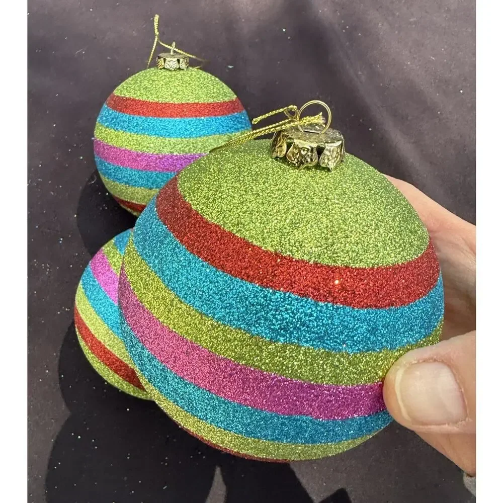 3 Midwest Of Cannon Falls Whimsical Christmas ornament Balls -K2